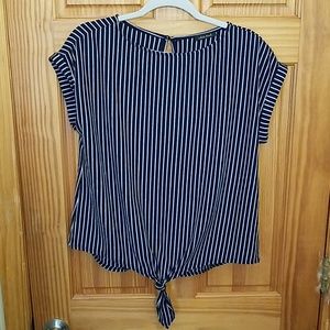 Navy striped top